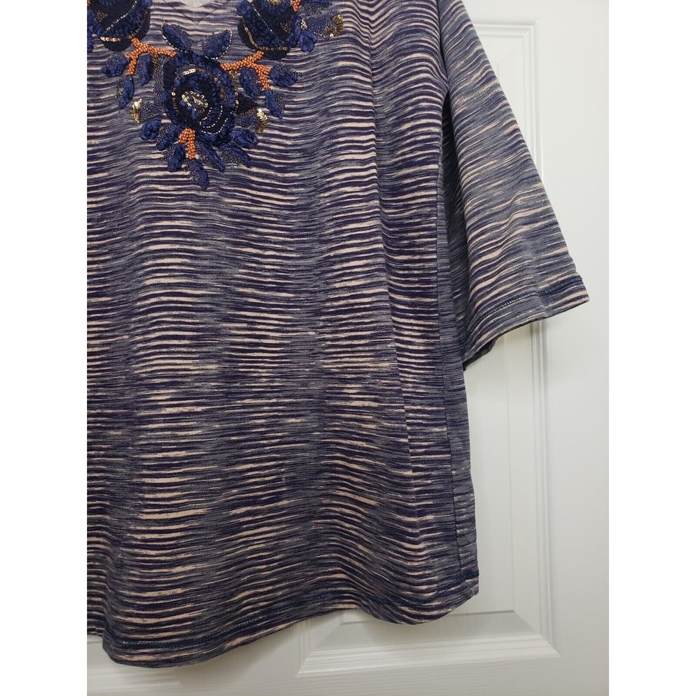 Soft Surroundings Mangata Tunic Medium Embroidered Sequin Beaded Top - Picture 5 of 11